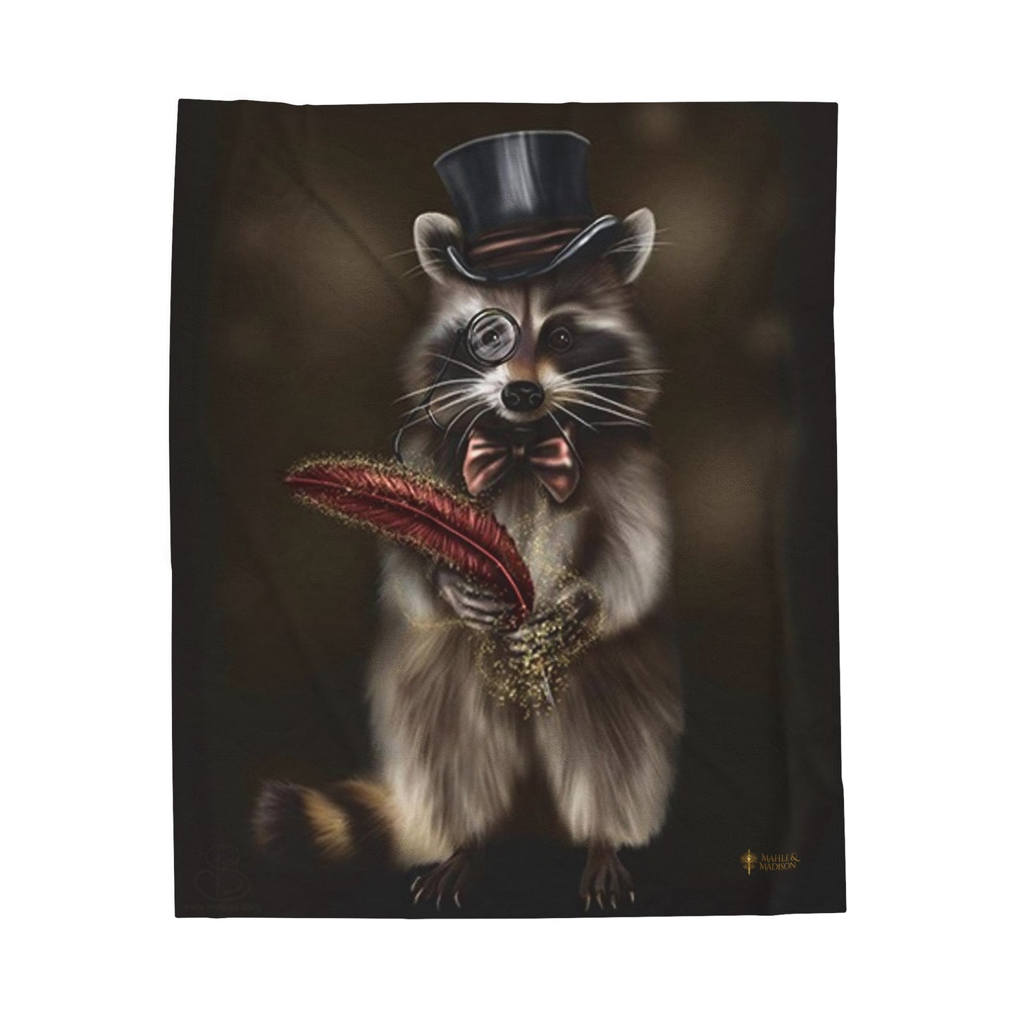 Cedric the Raccoon Velveteen Plush Blanket