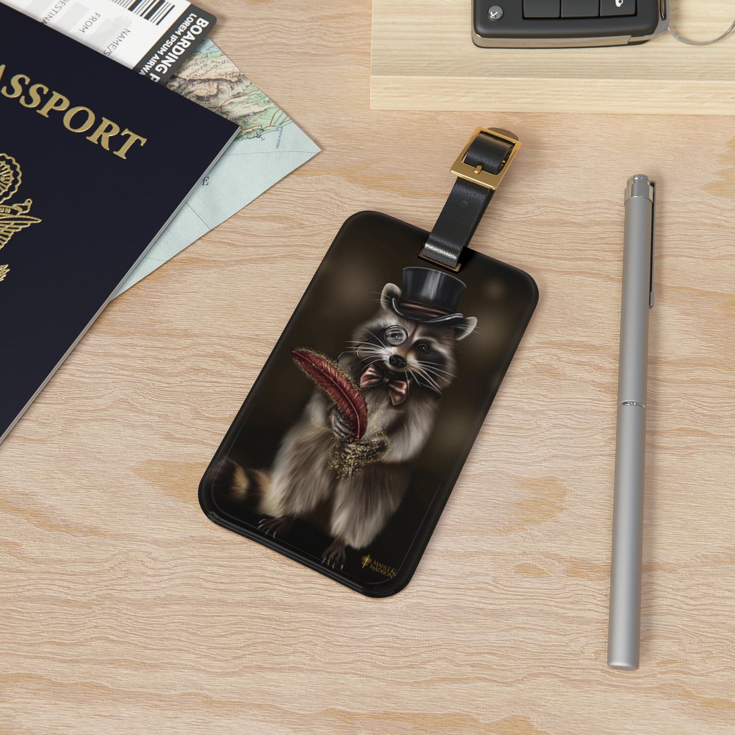 Cedric the Raccoon Luggage Tag