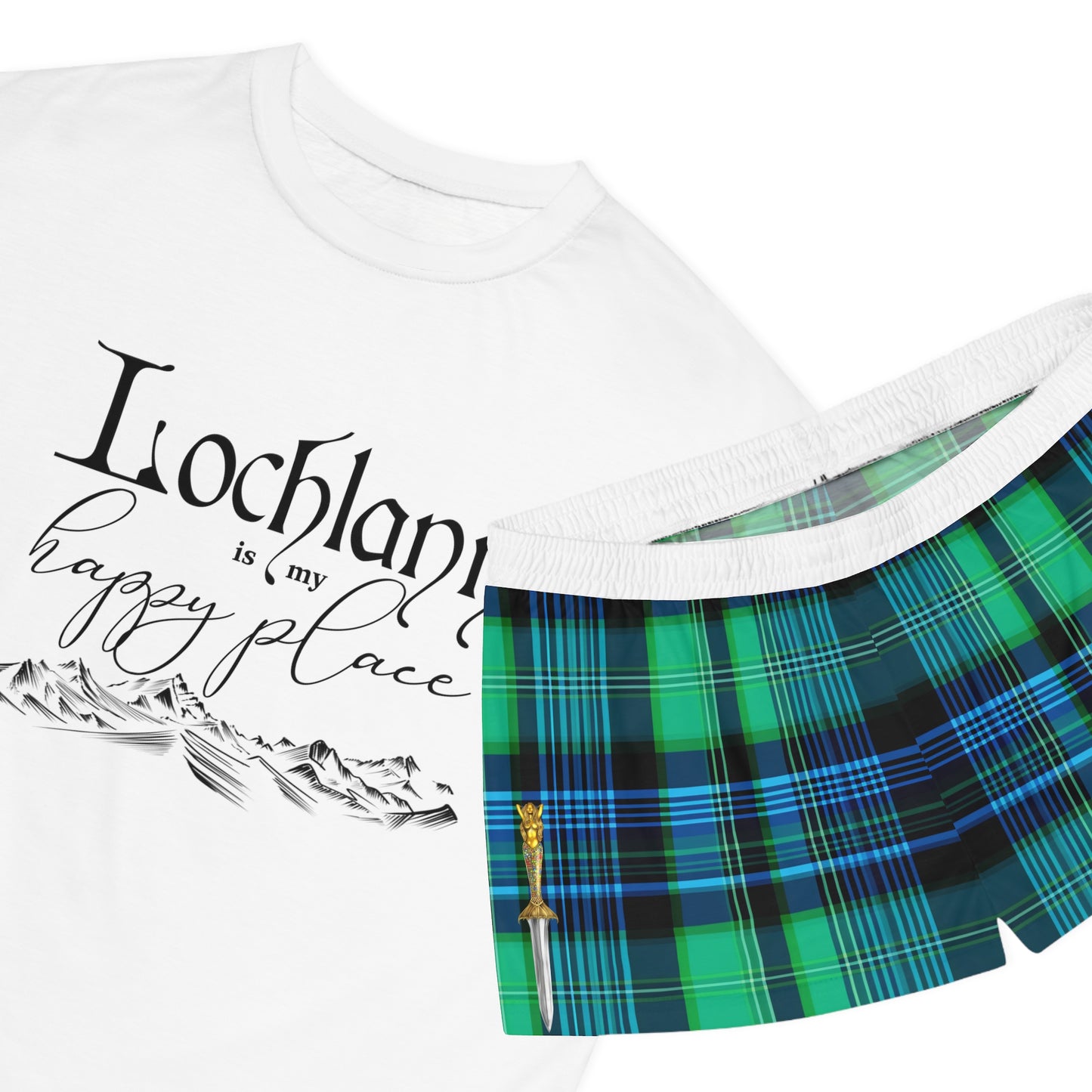 Lochlann is my Happy Place Women's Short Pajama Set