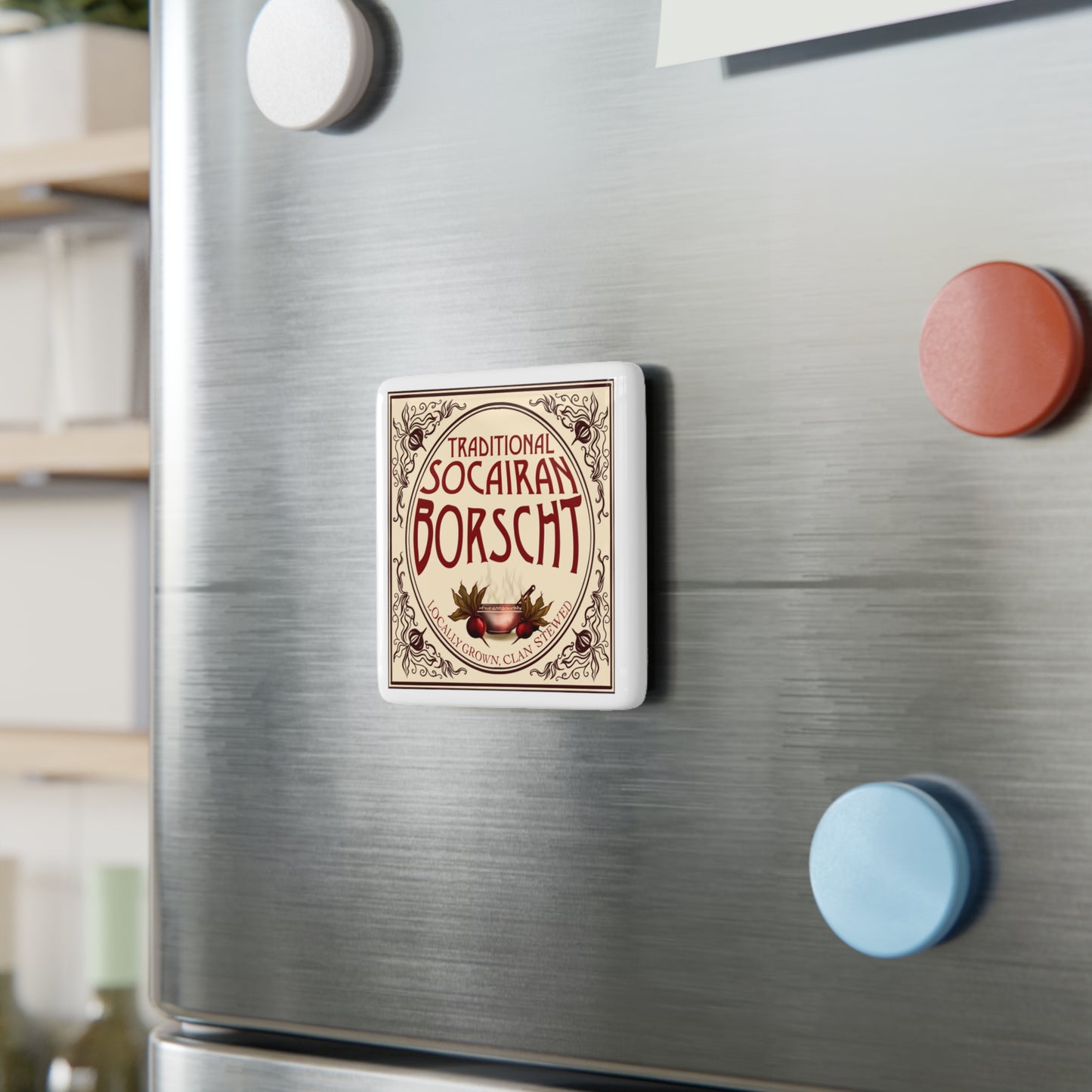 Borscht Porcelain Magnet, Square