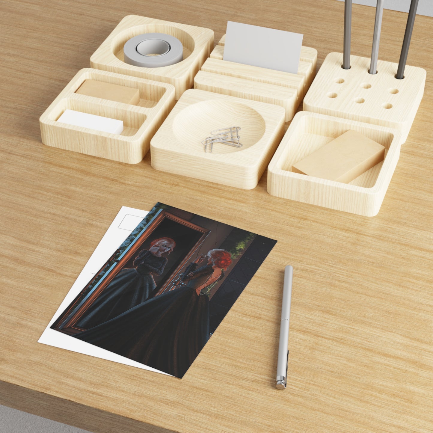 Rowan Black Dress Postcard