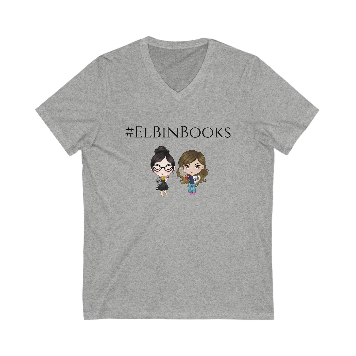 ElBin Books Jersey Short Sleeve V-Neck Tee