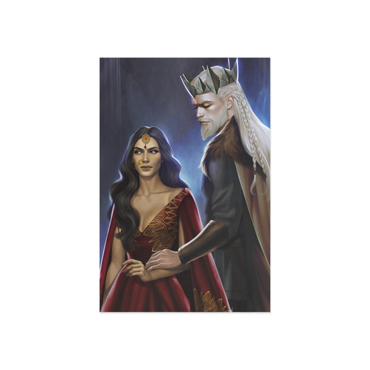 Zaina and Einar Portrait Art Postcard