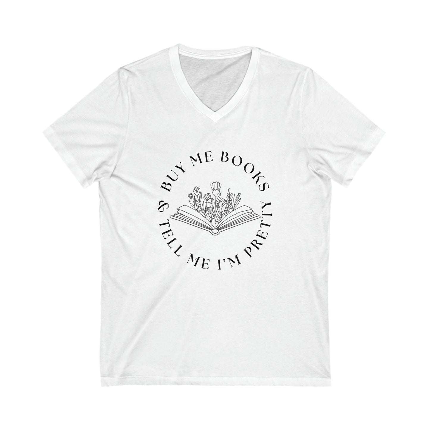 Buy me Books Jersey Short Sleeve V-Neck Tee