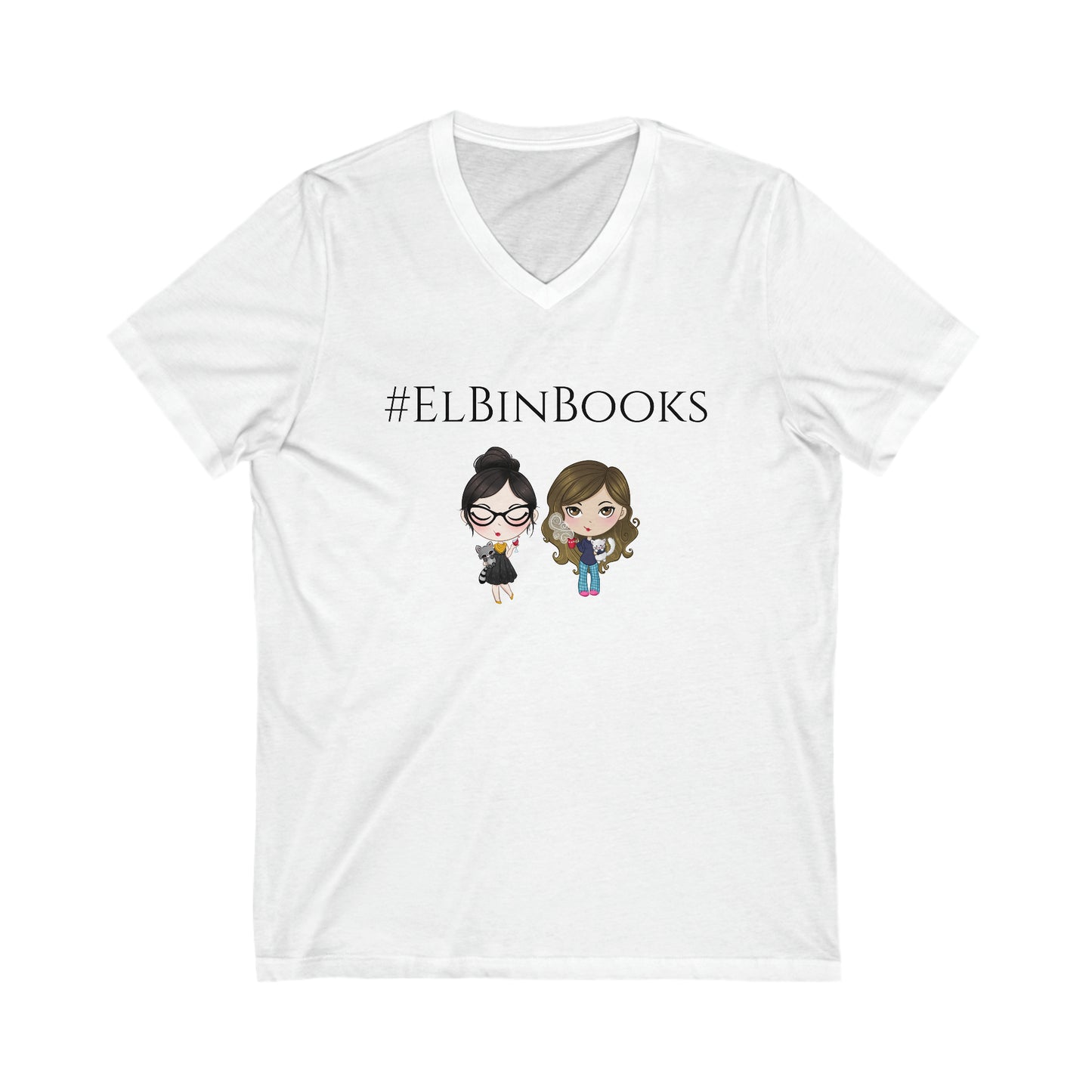 ElBin Books Jersey Short Sleeve V-Neck Tee