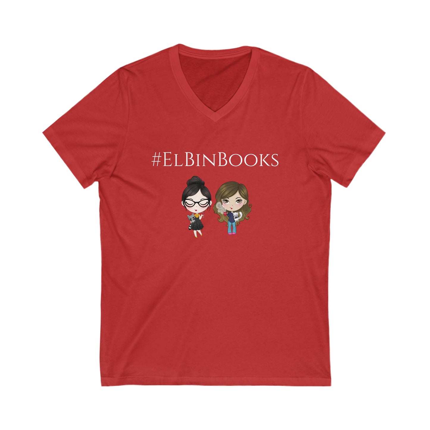 ElBin Books Jersey Short Sleeve V-Neck Tee