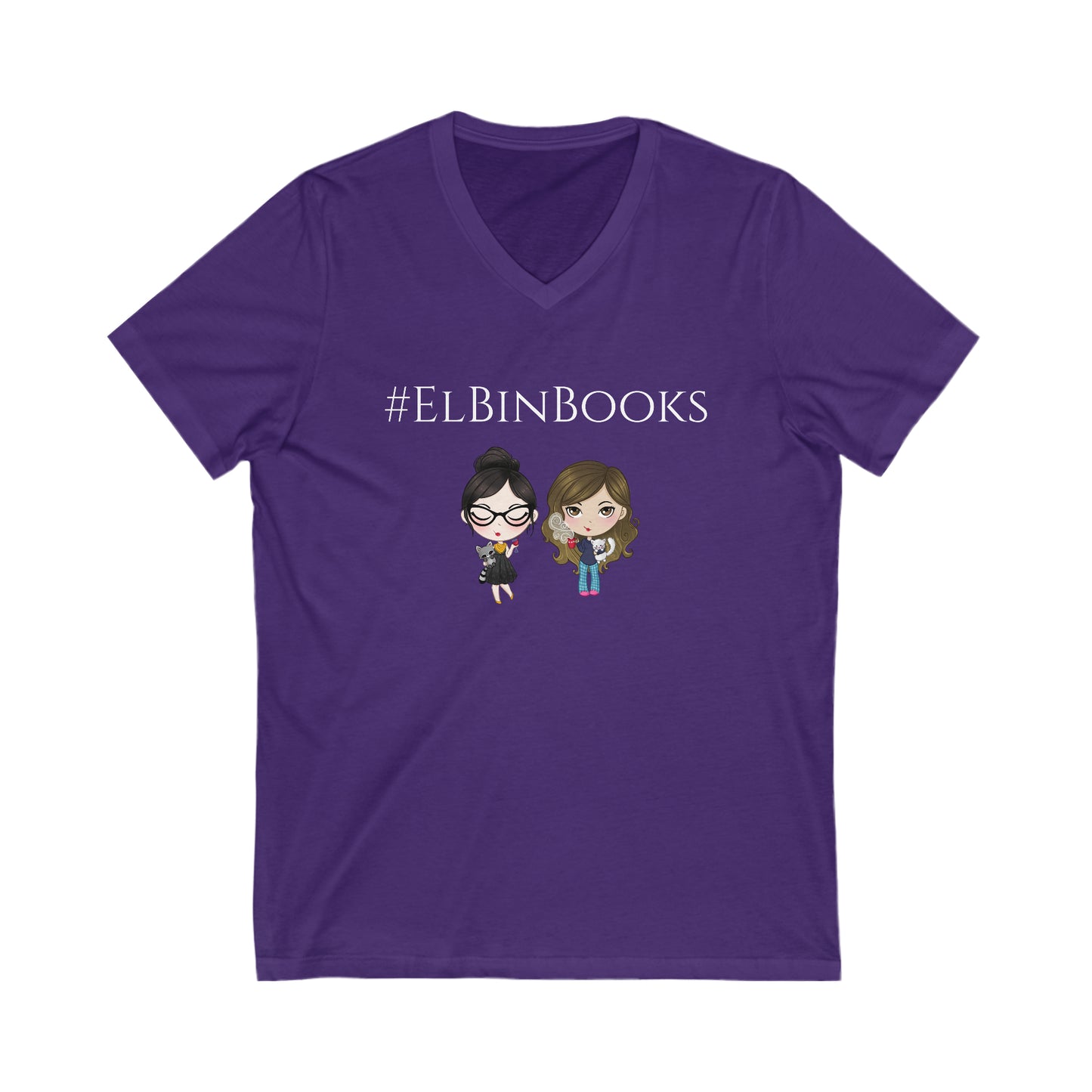 ElBin Books Jersey Short Sleeve V-Neck Tee