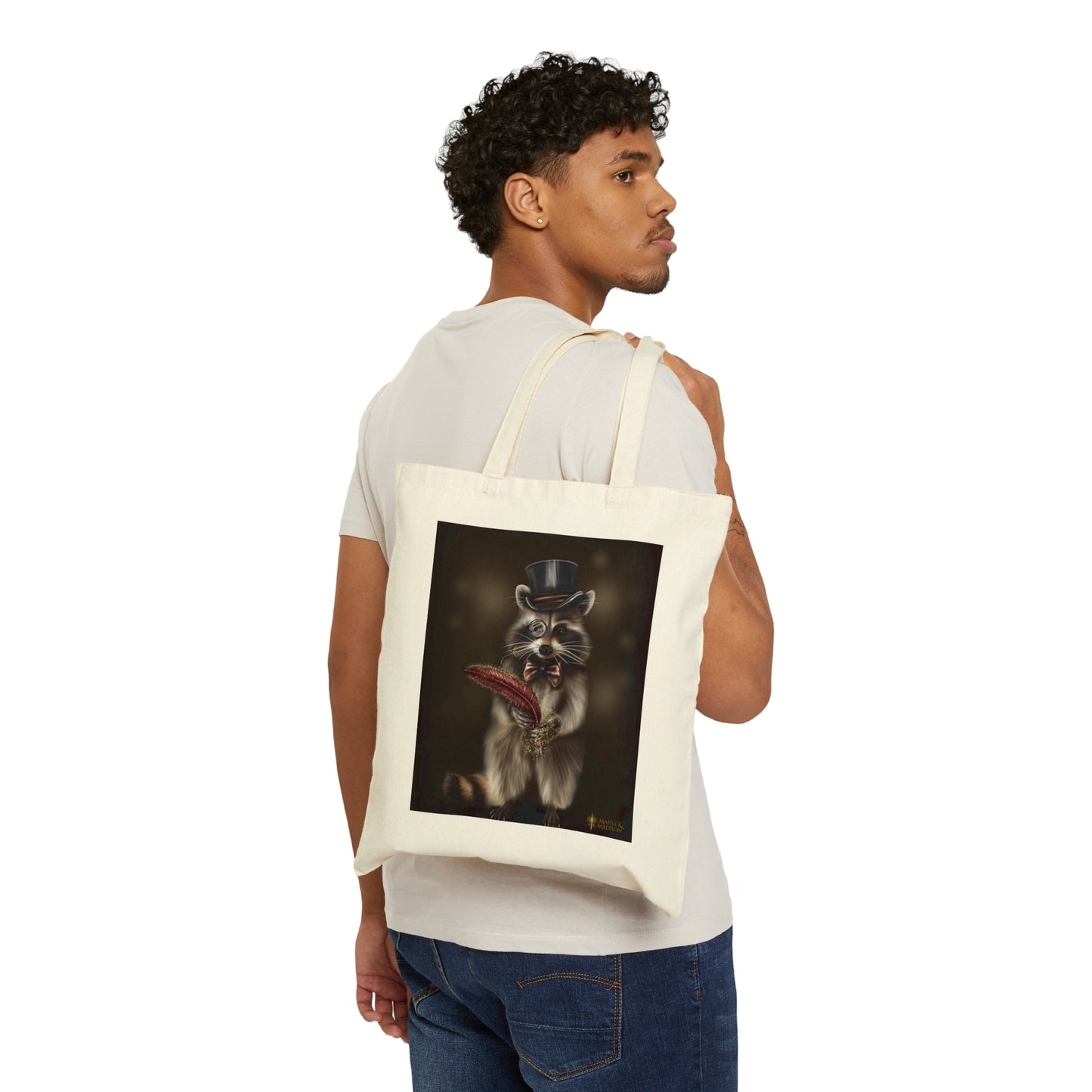 Cedric the Raccoon Cotton Canvas Tote Bag