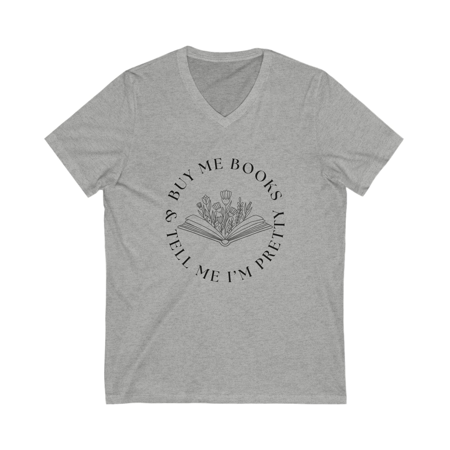 Buy me Books Jersey Short Sleeve V-Neck Tee